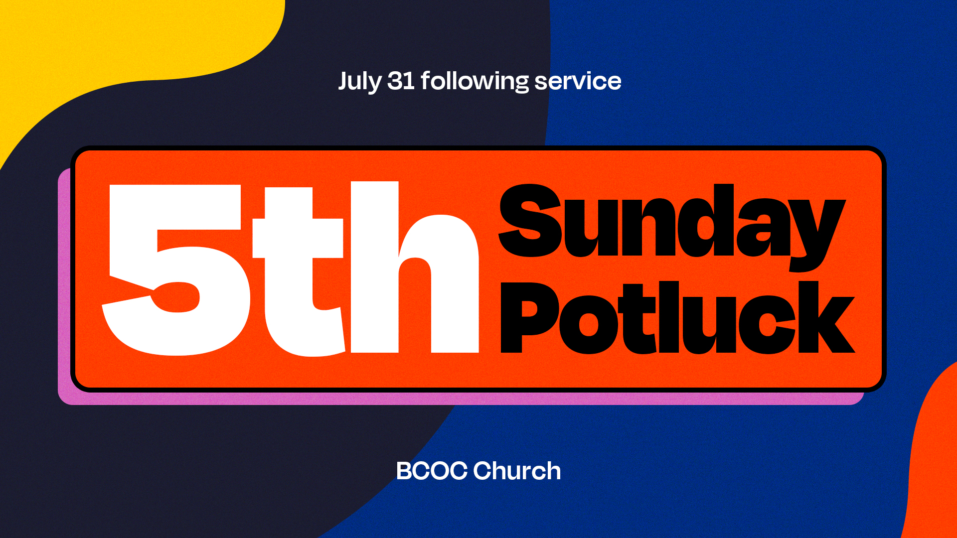 5th Sunday Potluck